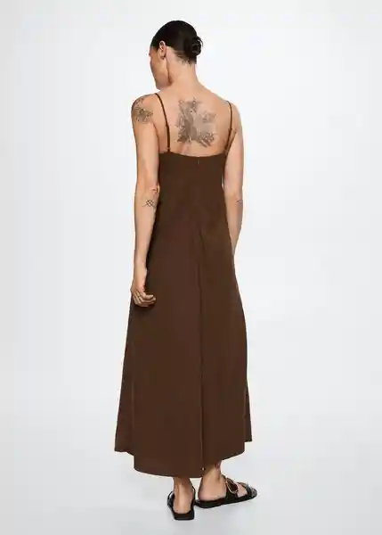 Vestido Vani Chocolate Talla Xs Mujer Mango