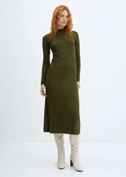 Vestido Flurry Khaki Talla XL Mujer Mango