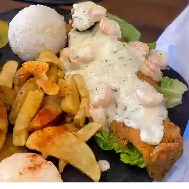 Menú-chuleta pescado en salsa de mar