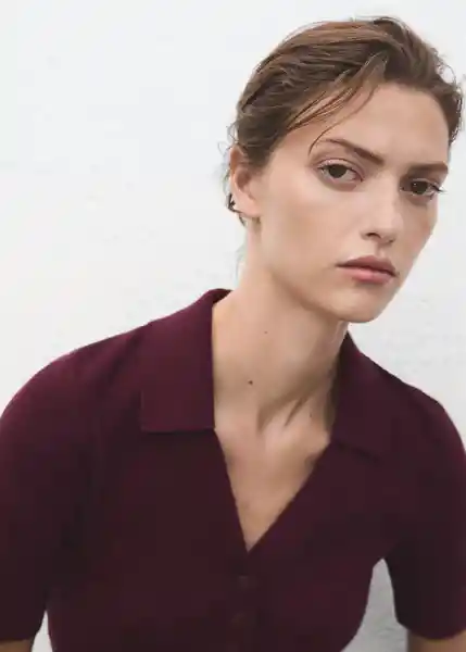 Saco Jersey Polita Vino Talla XS Mujer Mango