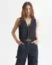 Chaleco Mujer Azul Talla M 399G002_AZU174429 Americanino