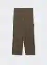 Pantalón Mariona Khaki Talla 18 Mujer Mango