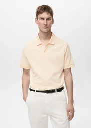 Camiseta Polo Rea Vainilla Talla S Hombre Mango