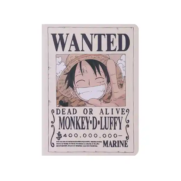 Libreta Tapa Dura Luffy 80 Hojas Serie One Piece Variado Miniso