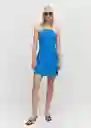 Vestido Pino Azul Talla XL Mujer Mango