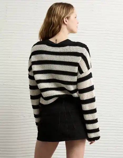 Suéter Tejido Mujer Negro Talla Large 1653032 American Eagle