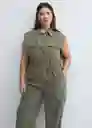 Enterizo Mono Daily Khaki Talla 27 Mujer Mango