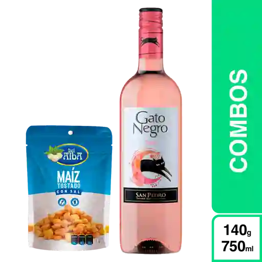 Combo Del Alba Maíz Tostado con Sal + Gato Negro Vino Rosado