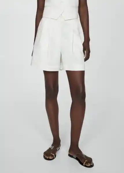 Bermuda Max Blanco Talla M Mujer Mango