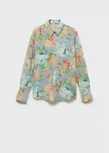 Camisa New Celeste Talla S Mujer Mango