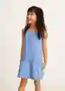 Vestido Laia Azul Talla 04 Niña Mango