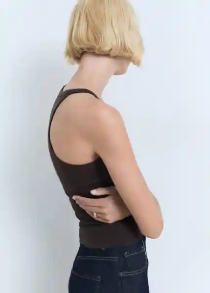 Top Chloe Antracita Talla S Mujer Mango