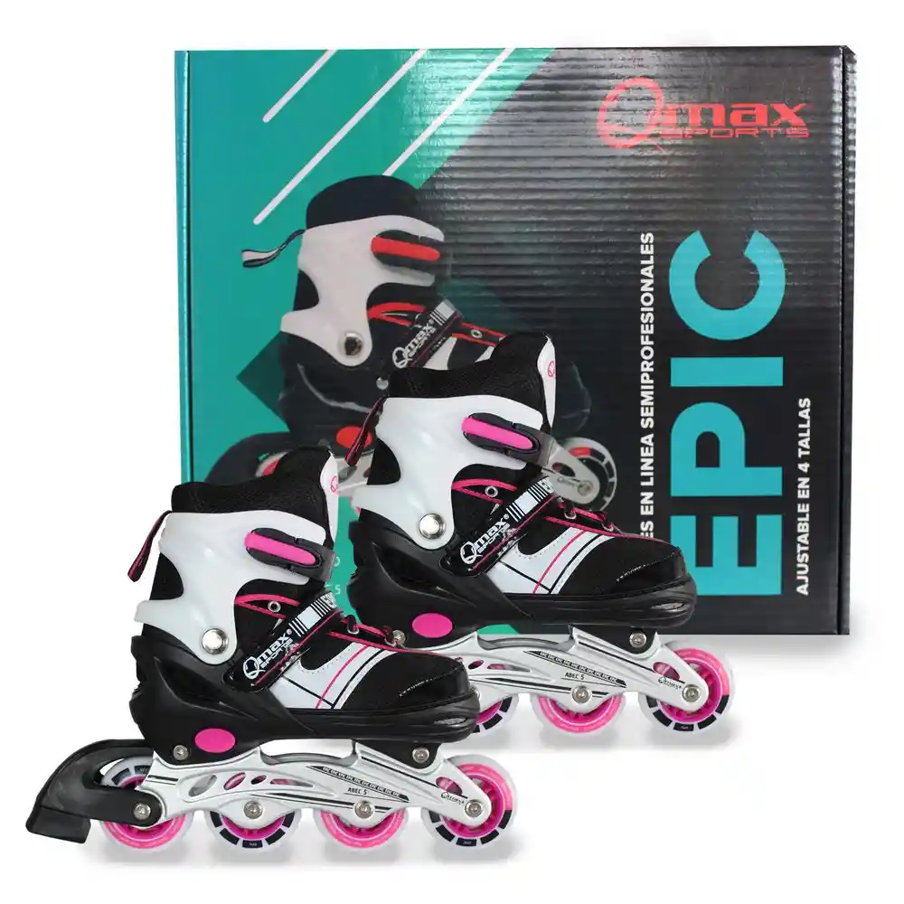 Qmax Patines Ajustable Epic/Pink Talla S PW120NPS