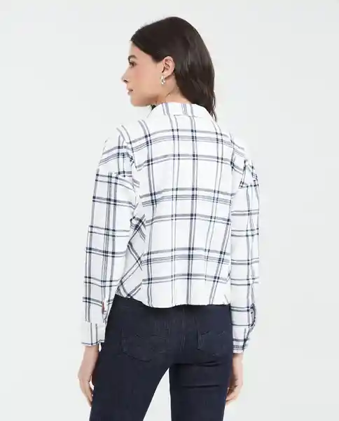 Camisa Checks Femenino Crudo Porcelana Claro Talla M Chevignon