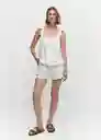 Top Bambú Blanco Talla M Mujer Mango
