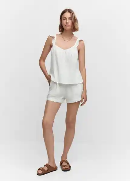 Top Bambú Blanco Talla M Mujer Mango