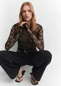 Camiseta Saona Negro Talla L Mujer Mango