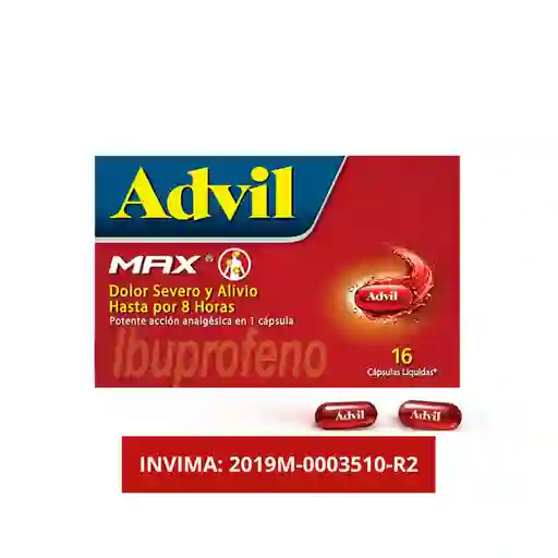Advil Max Dolores Asociados a Inflamación (400 mg) 16 Capsulas