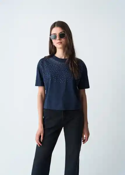 Camiseta Mujer Azul Pacífico cifico Ultraoscuro Talla M 403G072 Naf Naf