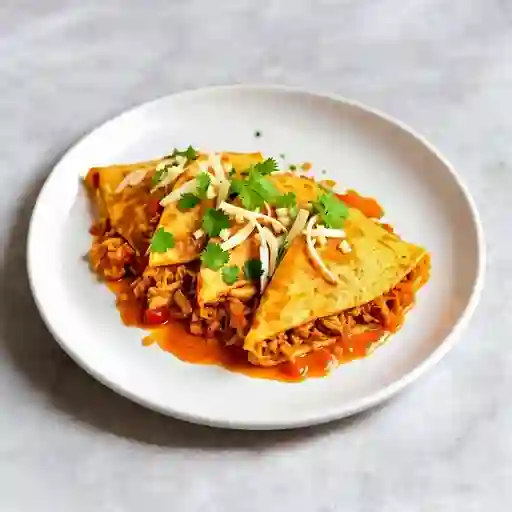 Quesadillas de tinga de pollo