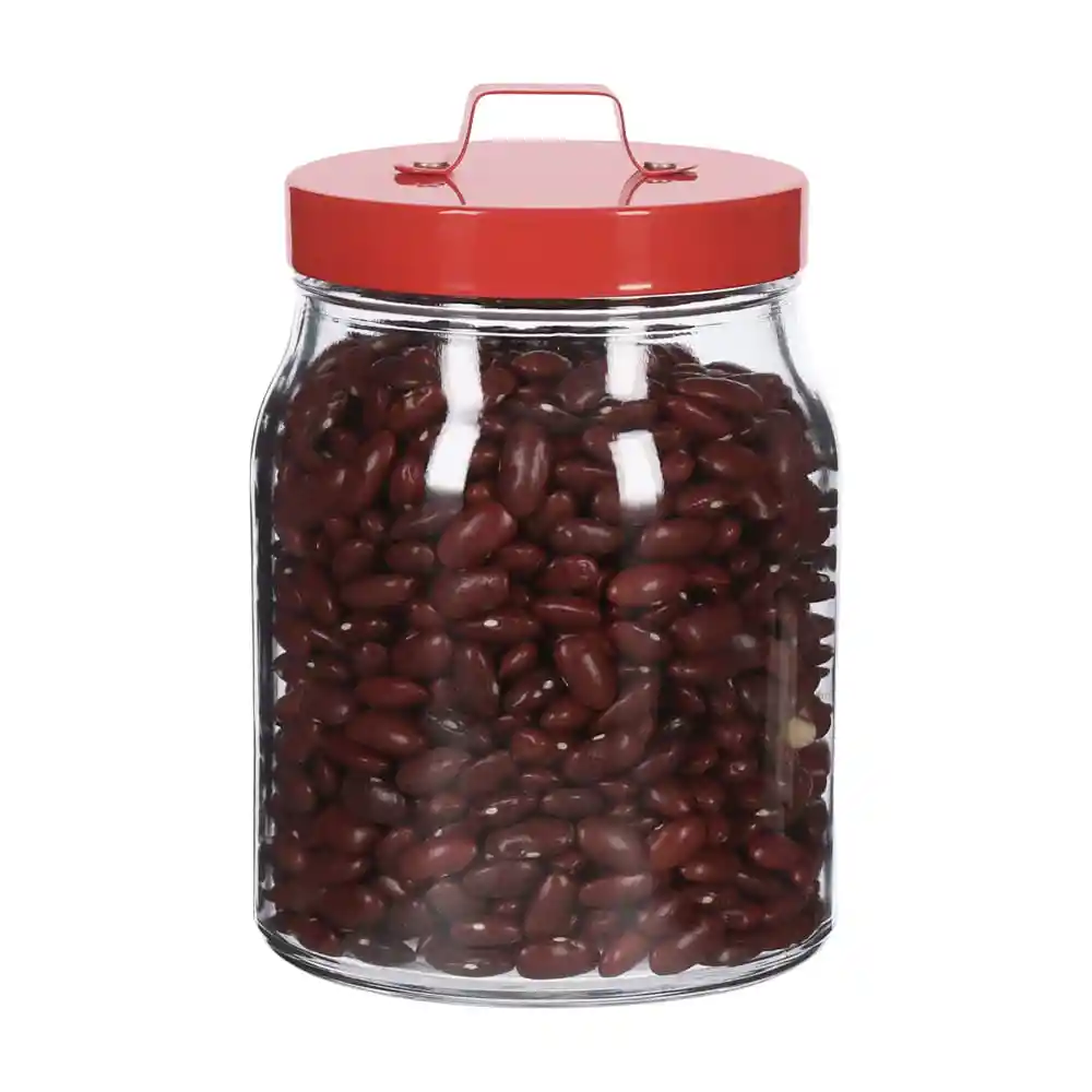 Canister Con Tapa Rojo Casa Ideas