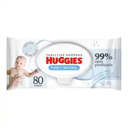 Toallitas Húmedas Huggies Puro y Natural Desechables 80 Und