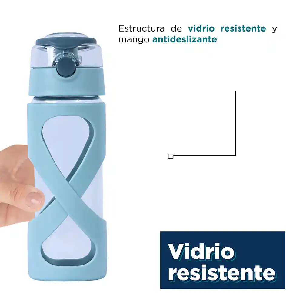 Botella de Vidrio Diseño de Reloj de Arena Aqua Miniso