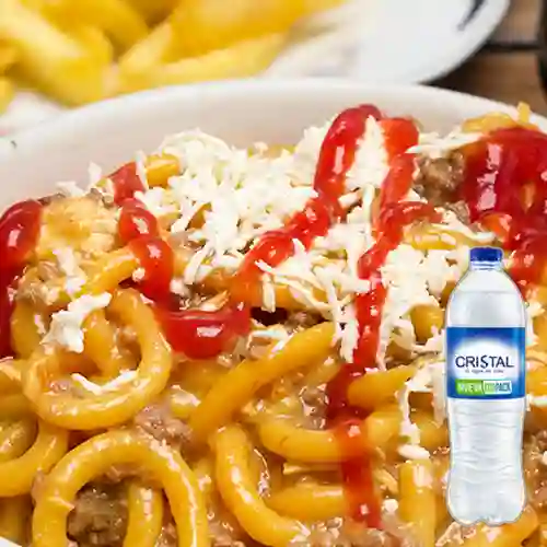 Combo Spaguetti c/ Carne +Agua Cristal S/gas 500ml