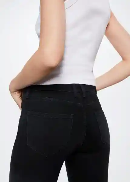 Jeans Isa Tejano Negro Talla 34 Mujer Mango