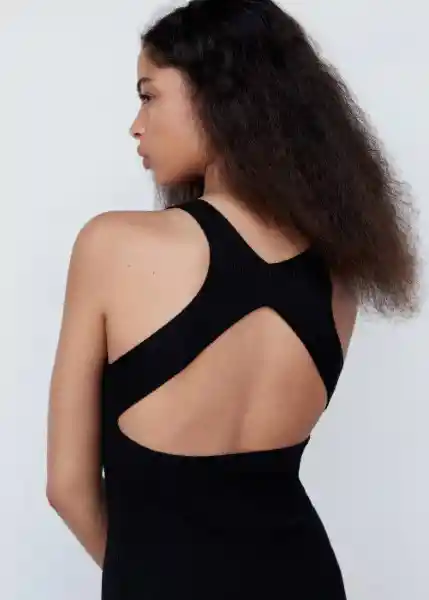 Vestido Pasi Negro Talla 18 Mujer Mango