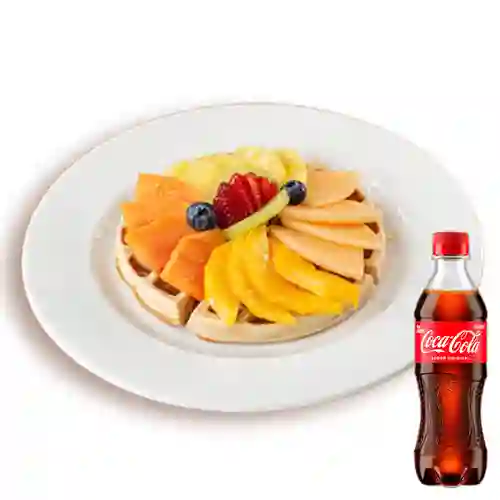 Combo Waffle con Fruta + Coca Cola Original 400 ml