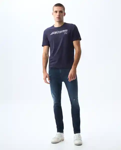Camiseta Hombre Morado Talla L 841G001_MOR192814 Americanino