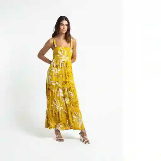 Vestido Aperti Sauterne Amarillo Medio Mujer Talla M Naf Naf