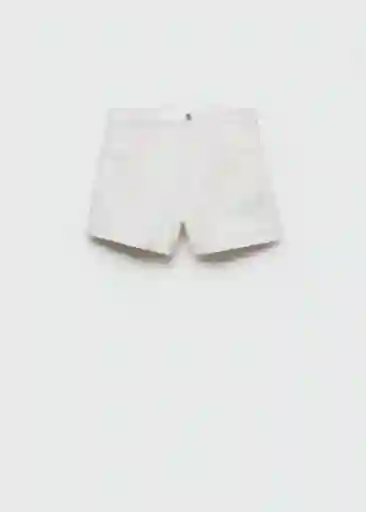 Short Mom80 Blanco Talla 38 Mujer Mango