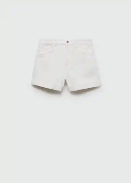 Short Mom80 Blanco Talla 38 Mujer Mango