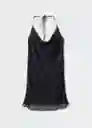 Vestido Party Negro Talla XS Mujer Mango