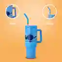 Vaso Doble Pared Con Pitillo Lilo & Stitch Azul 1200 mL Miniso