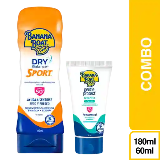 Combo Protector Solar Mineral Facial + Sport Loción Banana Boat