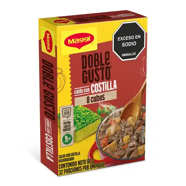 Caldo con Costilla MAGGI Doble Gusto 10 cubos x 80g