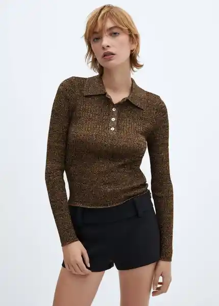 Saco Jersey Vibrac Ocre Talla L Mujer Mango