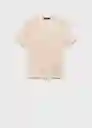 Camiseta Linito Crudo Talla L Mujer Mango