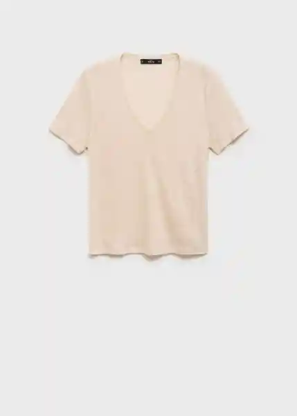 Camiseta Linito Crudo Talla L Mujer Mango