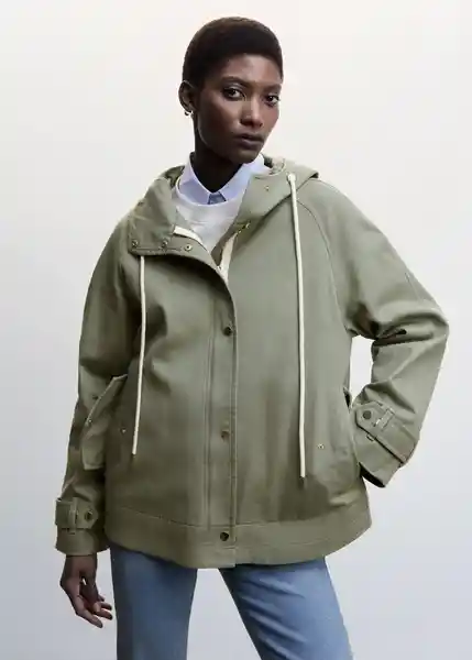 Abrigo Parka Perfume Khaki Talla XL Mujer Mango