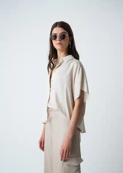 Camisa Yerai Mujer Crudo Abedul Claro Talla M 513G393 Naf Naf