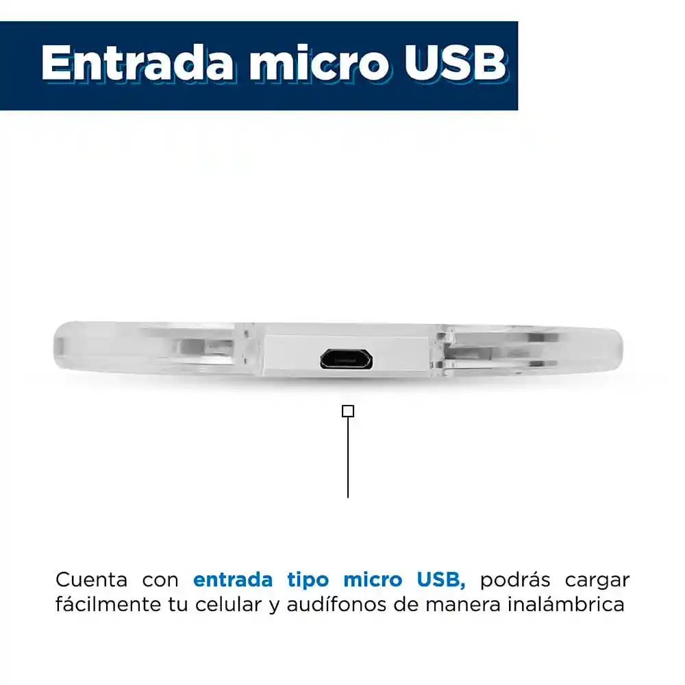 Cargador Inalámbrico de 5W Con Luces Blanco Kg0061 Miniso