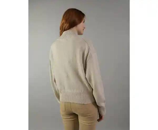 Suéter Tejido Para Mujer Beige Talla Medium American Eagle