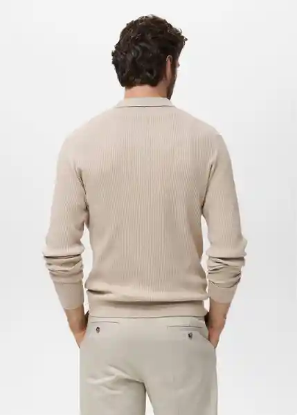 Camiseta Polo Antiguas Beige Talla M Hombre Mango
