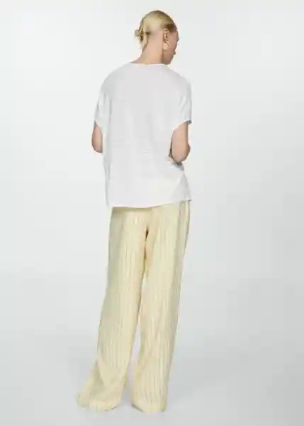 Camiseta Lint Blanco Talla S Mujer Mango