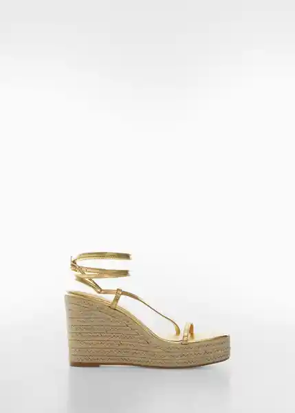 Sandalias Ficus Oro Talla 38 Mujer Mango