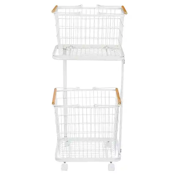 Hacks & Racks Carro Organizador Lavandería 2 Canastos Blanco